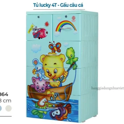 TỦ LUCKY 4T - GẤU CÂU CÁ