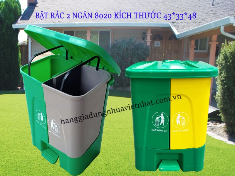 BẬT RÁC 2 NGĂN 8020