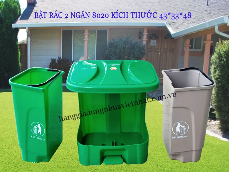 BẬT RÁC 2 NGĂN 8020